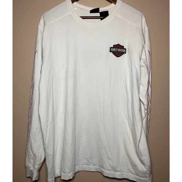 🔥 Harley-Davidson Long Sleeve Tee – White Size XL